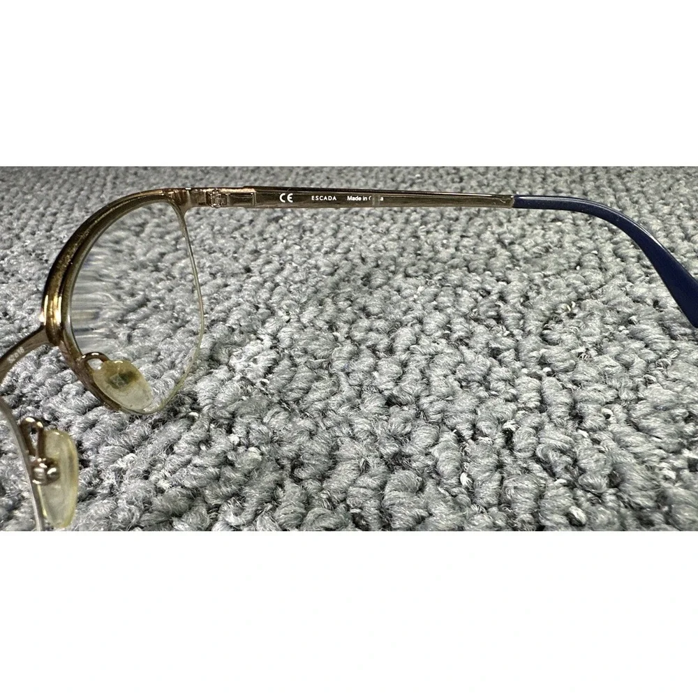 Escada Eyeglasses FRAME ONLY VESB01K 0H60 Blue/Gold 52-18-135‎ Metal